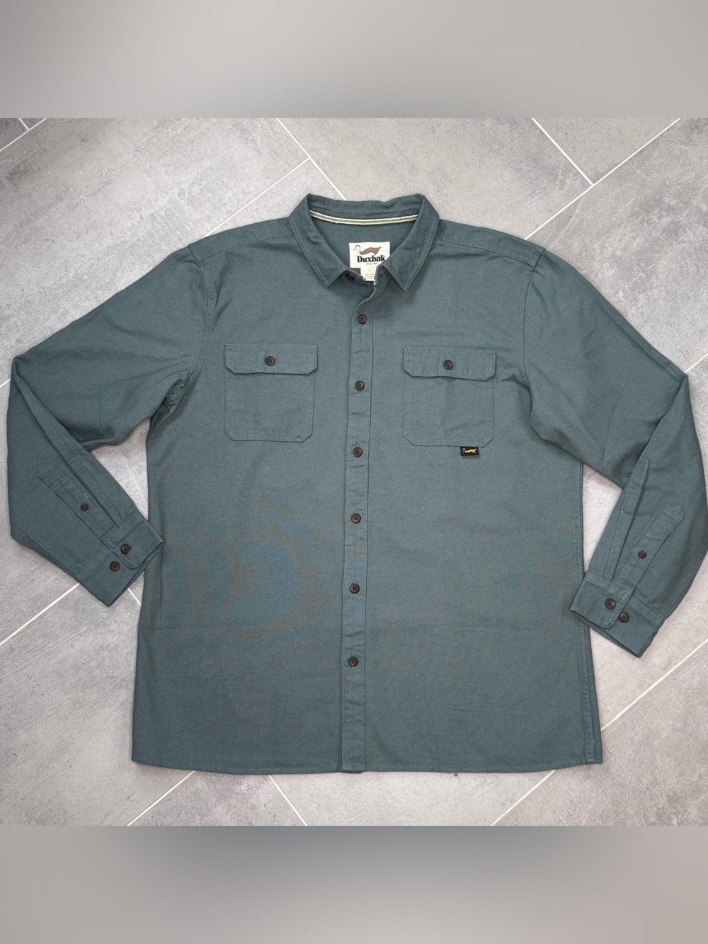 Duxbak Hunting Shirt XL Green Heavy Canvas Work Button Up